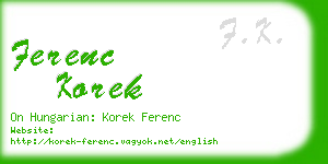 ferenc korek business card